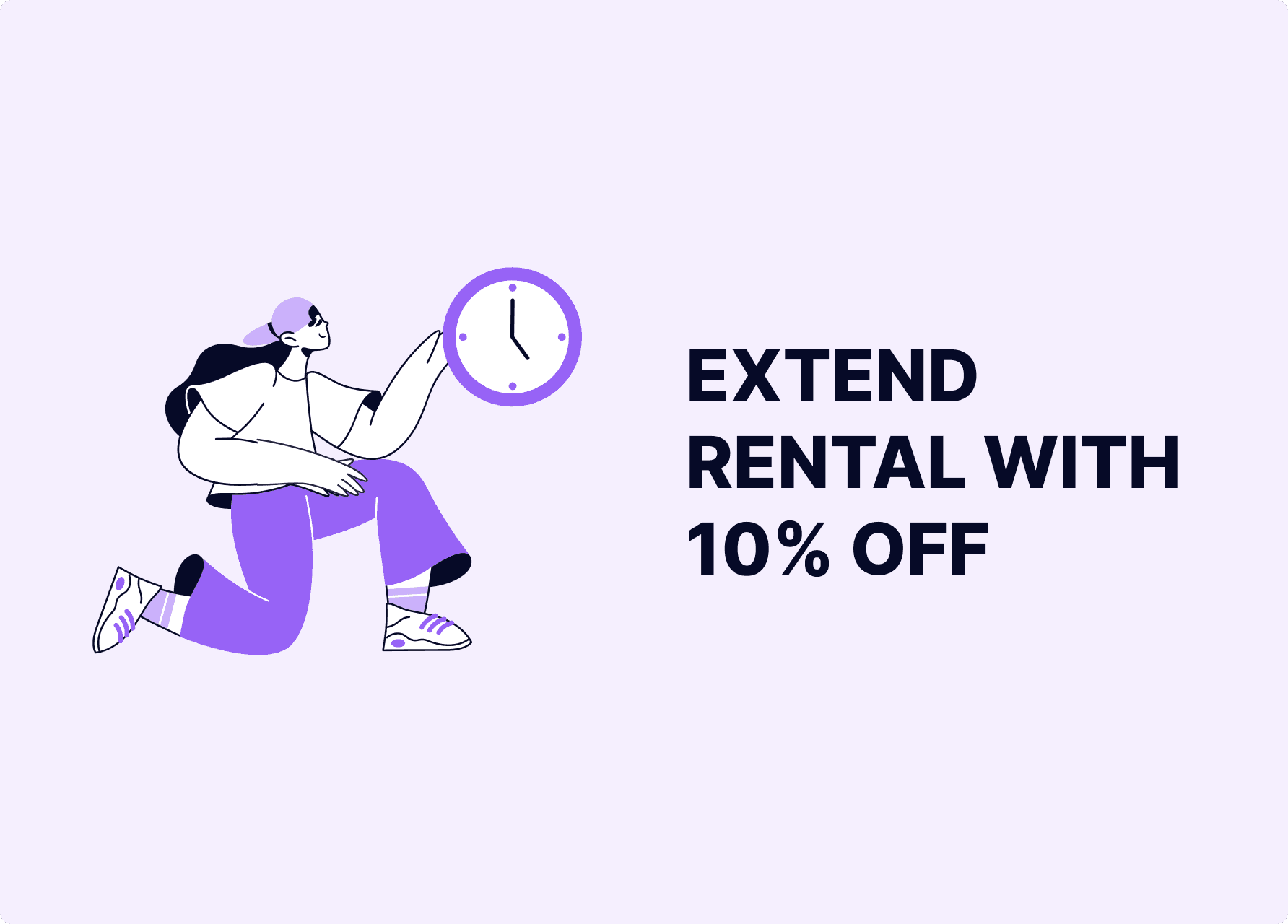 All rental extension orders are 10% off with the code EXTEND10 💜
